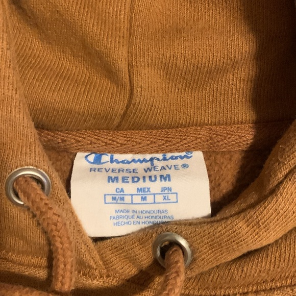 Champion Reverse Weave hoodie sweater Medium tan/brown - Picture 4 of 4